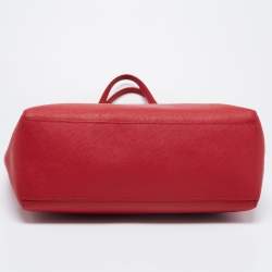 Pre Owned Tory Burch Red Leather Medium York Buckle Tote