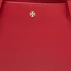 Pre Owned Tory Burch Red Leather Medium York Buckle Tote
