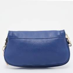 Pre Owned Tory Burch Blue Leather Britten Shoulder Bag