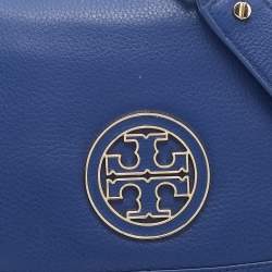 Pre Owned Tory Burch Blue Leather Britten Shoulder Bag