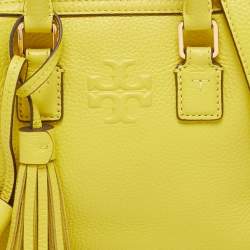 Pre Owned Tory Burch Yellow Leather Mini Thea Satchel