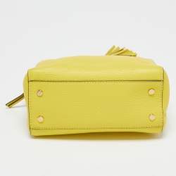 Pre Owned Tory Burch Yellow Leather Mini Thea Satchel