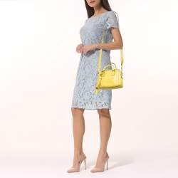 Pre Owned Tory Burch Yellow Leather Mini Thea Satchel