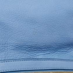 Pre Owned Tory Burch Pale Blue Leather Amanda Crossbody Bag
