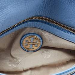 Pre Owned Tory Burch Pale Blue Leather Amanda Crossbody Bag