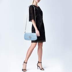 Pre Owned Tory Burch Pale Blue Leather Amanda Crossbody Bag