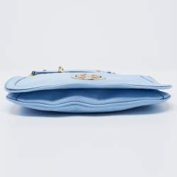 Pre Owned Tory Burch Pale Blue Leather Amanda Crossbody Bag