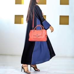 Pre Owned Tory Burch Coral Pink Leather Amanda Tote