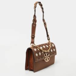 مملوكة مسبقًا Tory Burch Brown Leather Miller Shoulder Bag