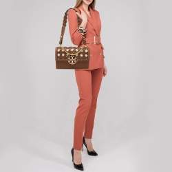 مملوكة مسبقًا Tory Burch Brown Leather Miller Shoulder Bag