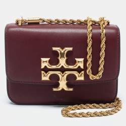 Tory Burch Eleanor Shoulder Bag with Leather Strap For Women (Red, OS)