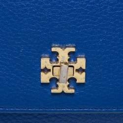 Pre Owned Tory Burch Blue Leather Robinson Chain Crossbody Bag