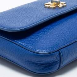Pre Owned Tory Burch Blue Leather Robinson Chain Crossbody Bag