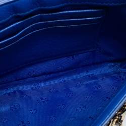 Pre Owned Tory Burch Blue Leather Robinson Chain Crossbody Bag