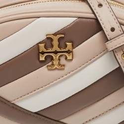 Pre Owned Tory Burch Tri Color Quilted Leather Small Kira Camera Bag
