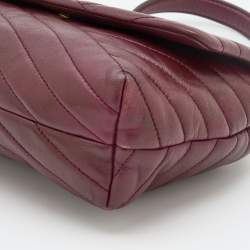 Pre Owned Tory Burch Burgundy Leather Kira Flap Shoulder Bag