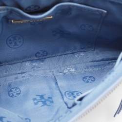 Pre Owned Tory Burch Blue Leather Reva Clutch