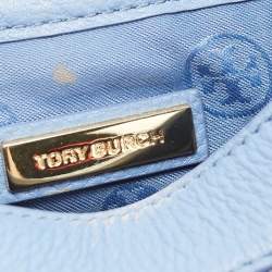 Pre Owned Tory Burch Blue Leather Reva Clutch