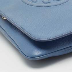 Pre Owned Tory Burch Blue Leather Reva Clutch