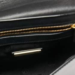 Pre Owned Tory Burch Black/Brown Patent Leather Robinson Shoulder Bag