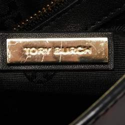 Pre Owned Tory Burch Black/Brown Patent Leather Robinson Shoulder Bag