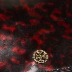 Pre Owned Tory Burch Black/Brown Patent Leather Robinson Shoulder Bag