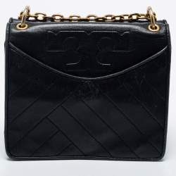 Pre Owned Tory Burch Black Leather Alexa Shoulder Bag