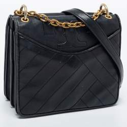 Pre Owned Tory Burch Black Leather Alexa Shoulder Bag