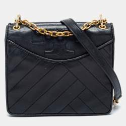 Pre Owned Tory Burch Black Leather Alexa Shoulder Bag