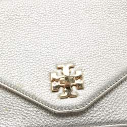 Pre Owned Tory Burch Silver Leather Mini Kira Crossbody Bag