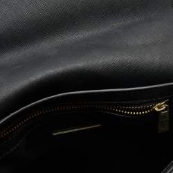 Pre Owned Tory Burch Black Saffiano Leather Robinson Chain Crossbody Bag