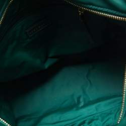 Pre Owned Tory Burch Green Nylon and Patent Leather Quinn Tote