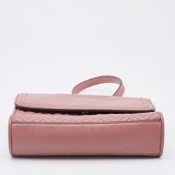 Pre Owned Tory Burch Rose Pink Leather Fleming Shoulder Bag