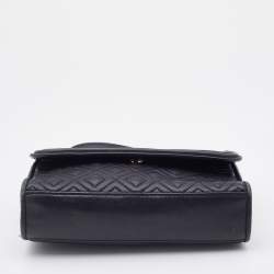 Pre Owned Tory Burch Black Leather Fleming Shoulder Bag