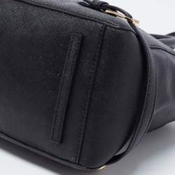 Pre Owned Tory Burch Black Leather Small Robinson Tote