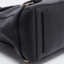 Pre Owned Tory Burch Black Leather Small Robinson Tote