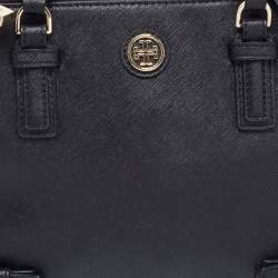Pre Owned Tory Burch Black Leather Small Robinson Tote