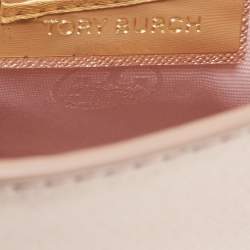 Pre Owned Tory Burch Metallic Leather Robinson Flap Shoulder Bag