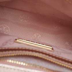 Pre Owned Tory Burch Metallic Leather Robinson Flap Shoulder Bag