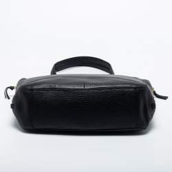 Pre Owned Tory Burch Black Textured Leather Ivy Side Zip Tote