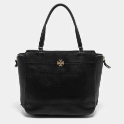 Tory Burch Black Textured Leather Ivy Side Zip Tote Tory Burch | TLC