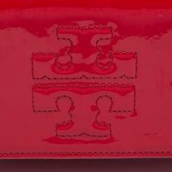 Pre Owned Tory Burch Red Patent Leather Crossbody Bag