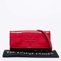 Pre Owned Tory Burch Red Patent Leather Crossbody Bag