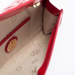 Pre Owned Tory Burch Red Patent Leather Crossbody Bag