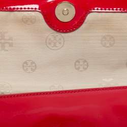Pre Owned Tory Burch Red Patent Leather Crossbody Bag