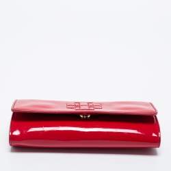Pre Owned Tory Burch Red Patent Leather Crossbody Bag