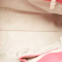 Pre Owned Tory Burch Pink Patent and Leather Zip Tote
