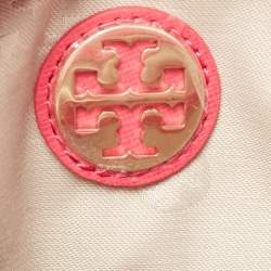 Pre Owned Tory Burch Pink Patent and Leather Zip Tote