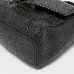 Pre Owned Tory Burch Black Leather Mini 797 Top Handle Bag