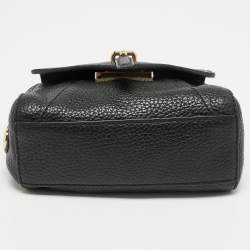 Pre Owned Tory Burch Black Leather Mini 797 Top Handle Bag